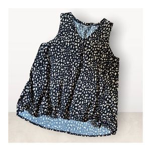 🫠 Lularoe Kristina V Neck Short Sleeve Tank Black Animal Print 2XL Tunic Too